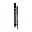 Two YSL Lines Liberated Waterproof Eye Pencils in Unrestricted Plum shade, one open and one closed, showcasing their luxurious design.