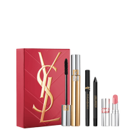 YSL Mascara Volume Effet Faux Cils Spring Set with gift box, mascara, mini Lines Liberated and mini Loveshine shade 44 on a white background.