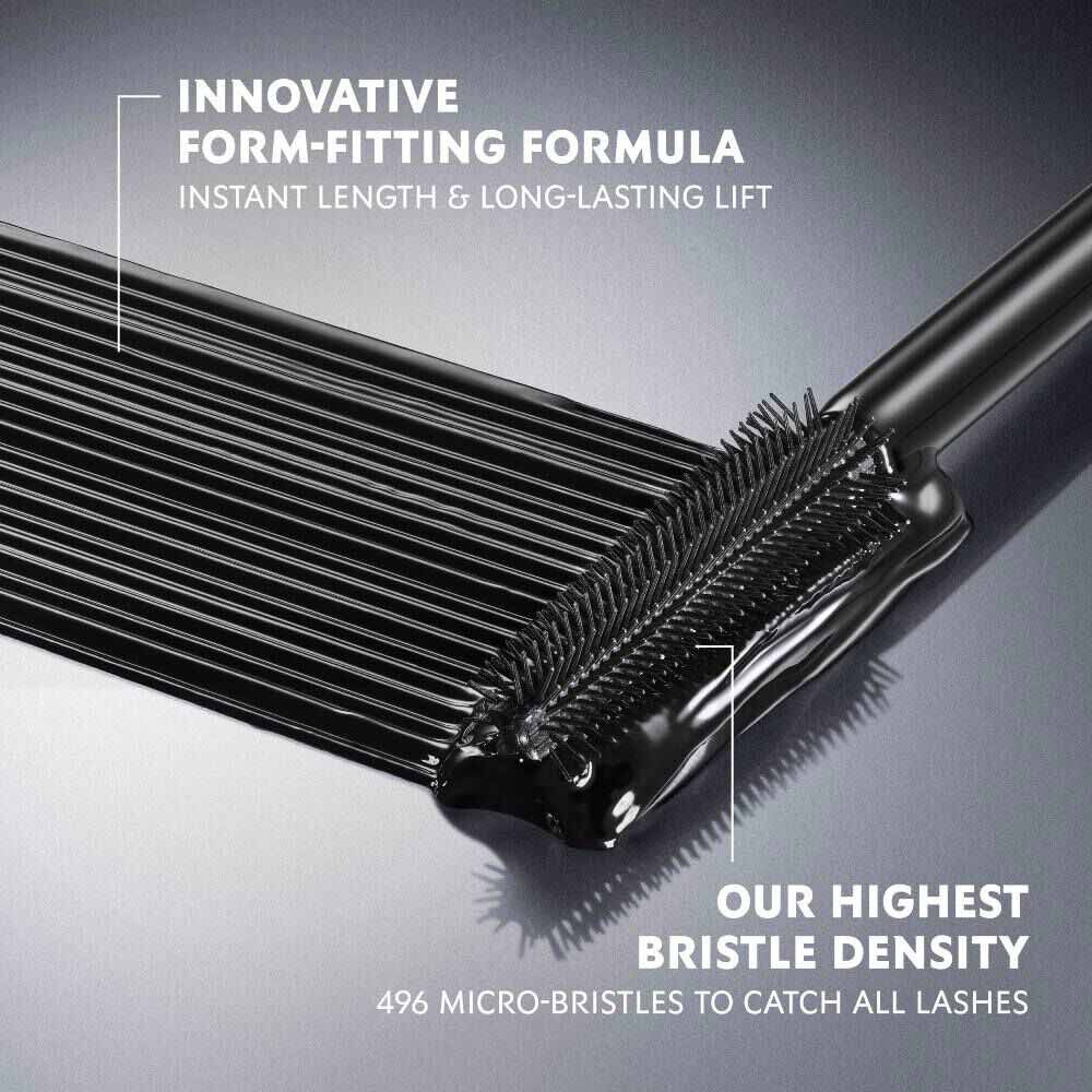 Model holding YSL Lash Latex Mascara with text “91% said lashes are lifted.”