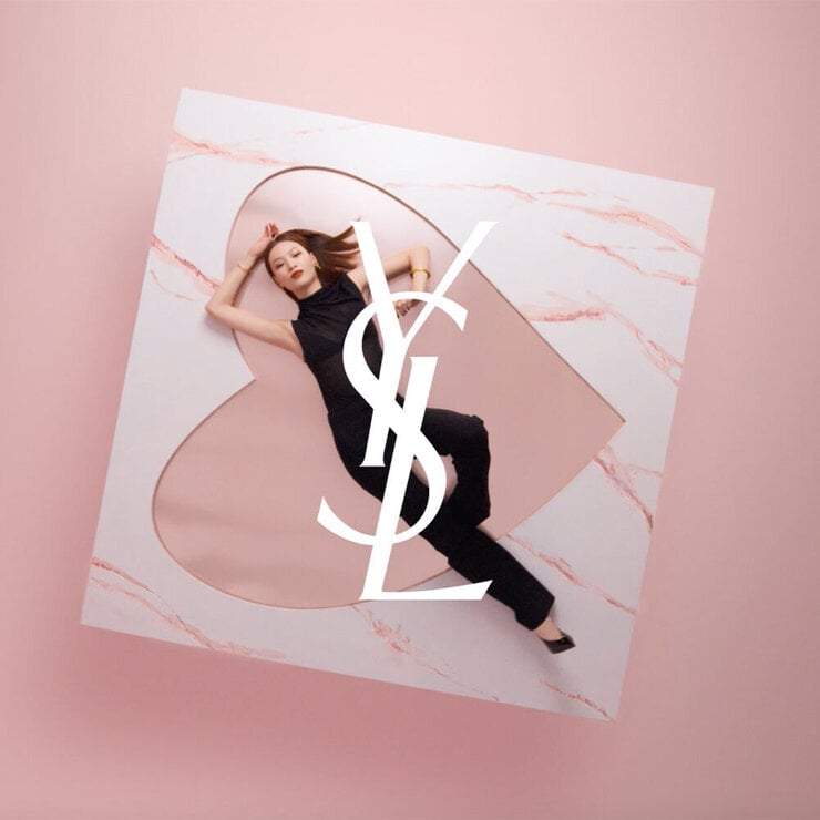 Couture Mini Clutch in rose gold marble Qixi edition YSL Beauty